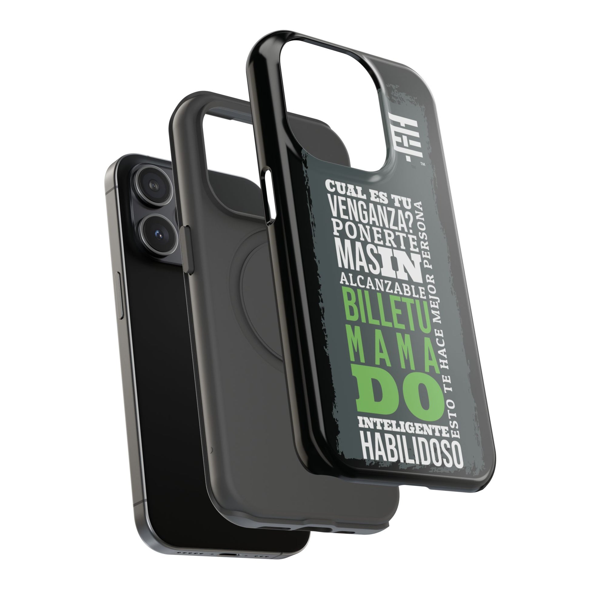 El Temach cases for Iphone and Samsung phones, with motivational phrase, in USA.