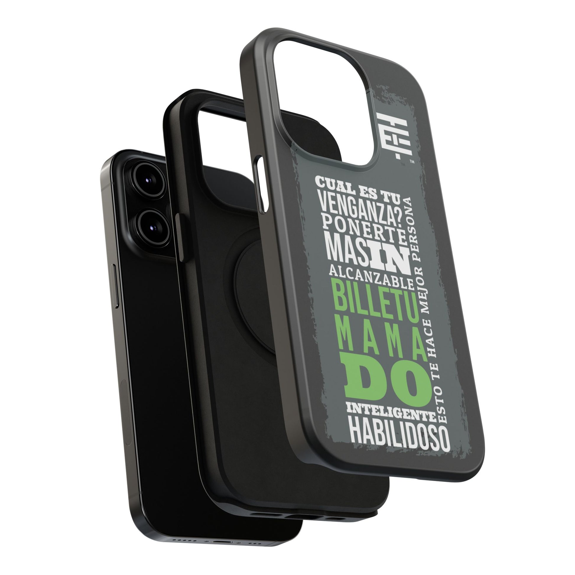 El Temach cases for Iphone and Samsung phones, with motivational phrase, in USA.