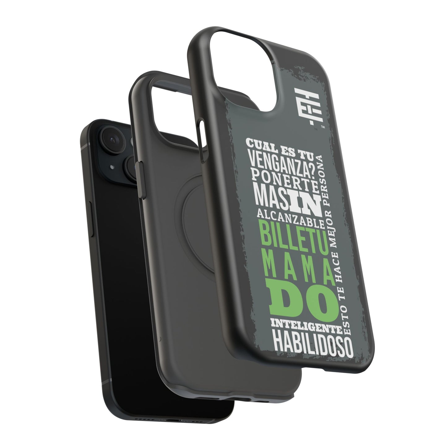 El Temach cases for Iphone and Samsung phones, with motivational phrase, in USA.