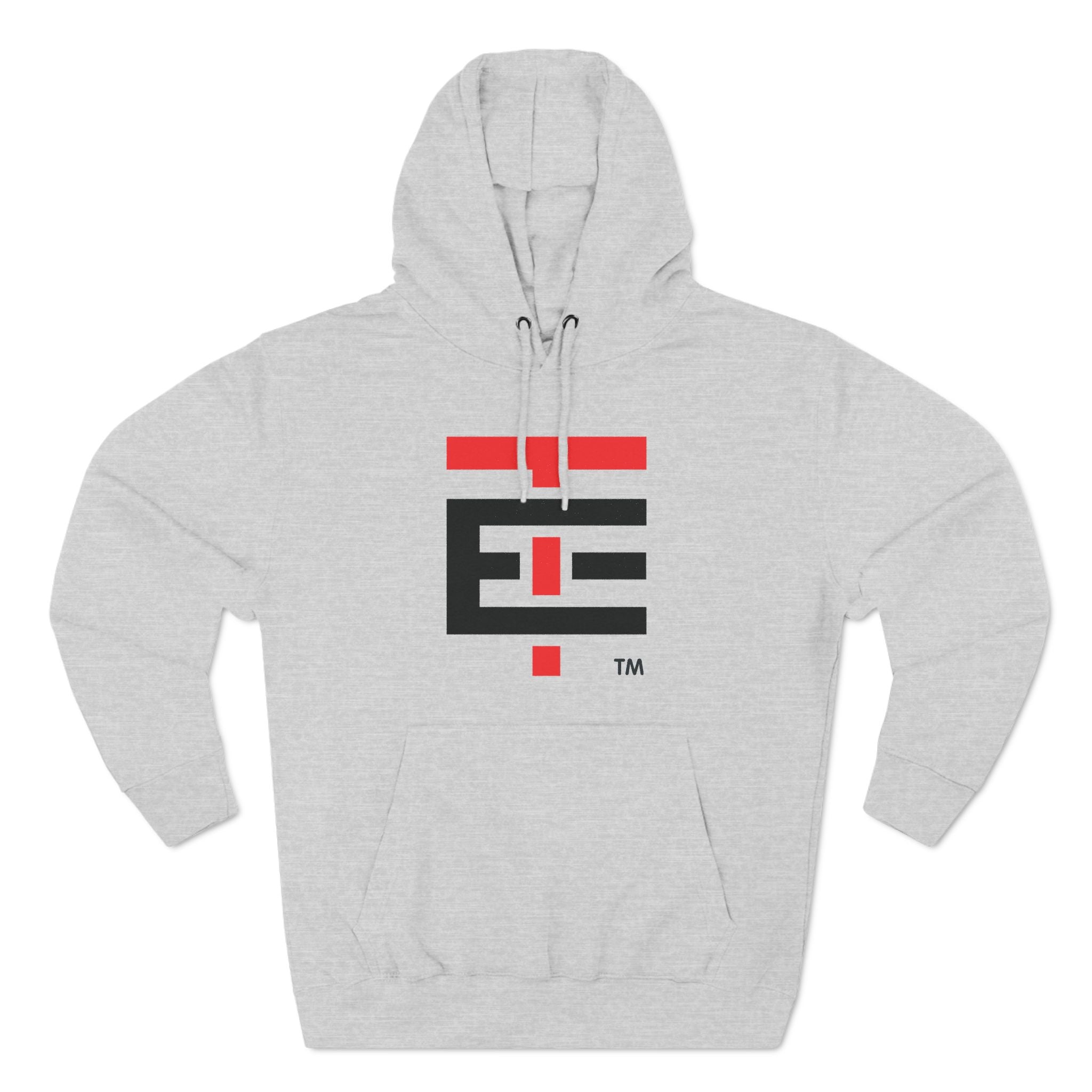 El Temach Hoodies, weaters, buzos, Men's black hoodie with bold red and white graphic logo, fleece-lined for warmth.