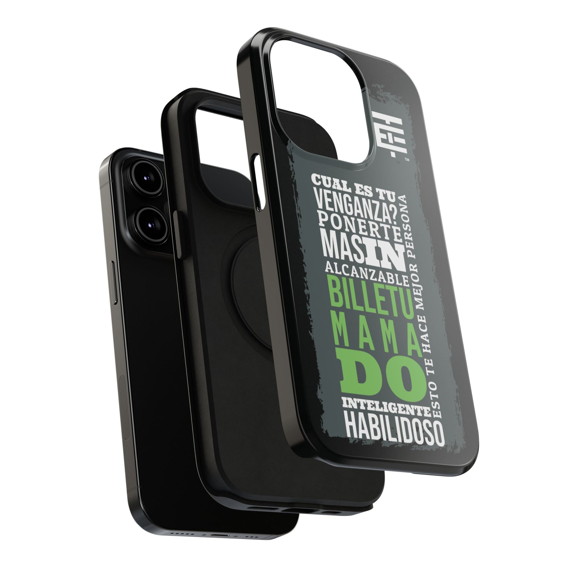 El Temach cases for Iphone and Samsung phones, with motivational phrase, in USA.