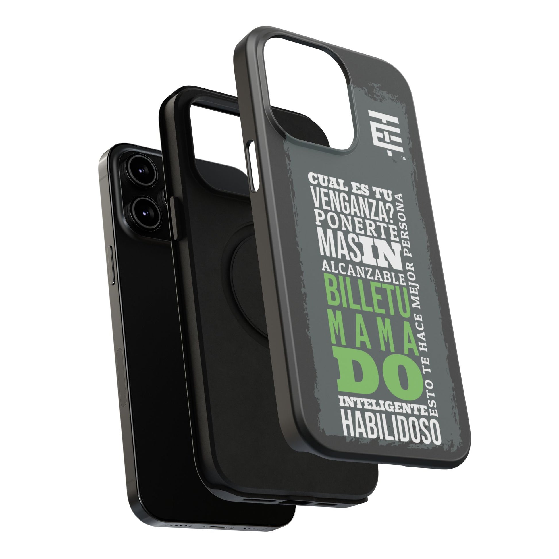 El Temach cases for Iphone and Samsung phones, with motivational phrase, in USA.