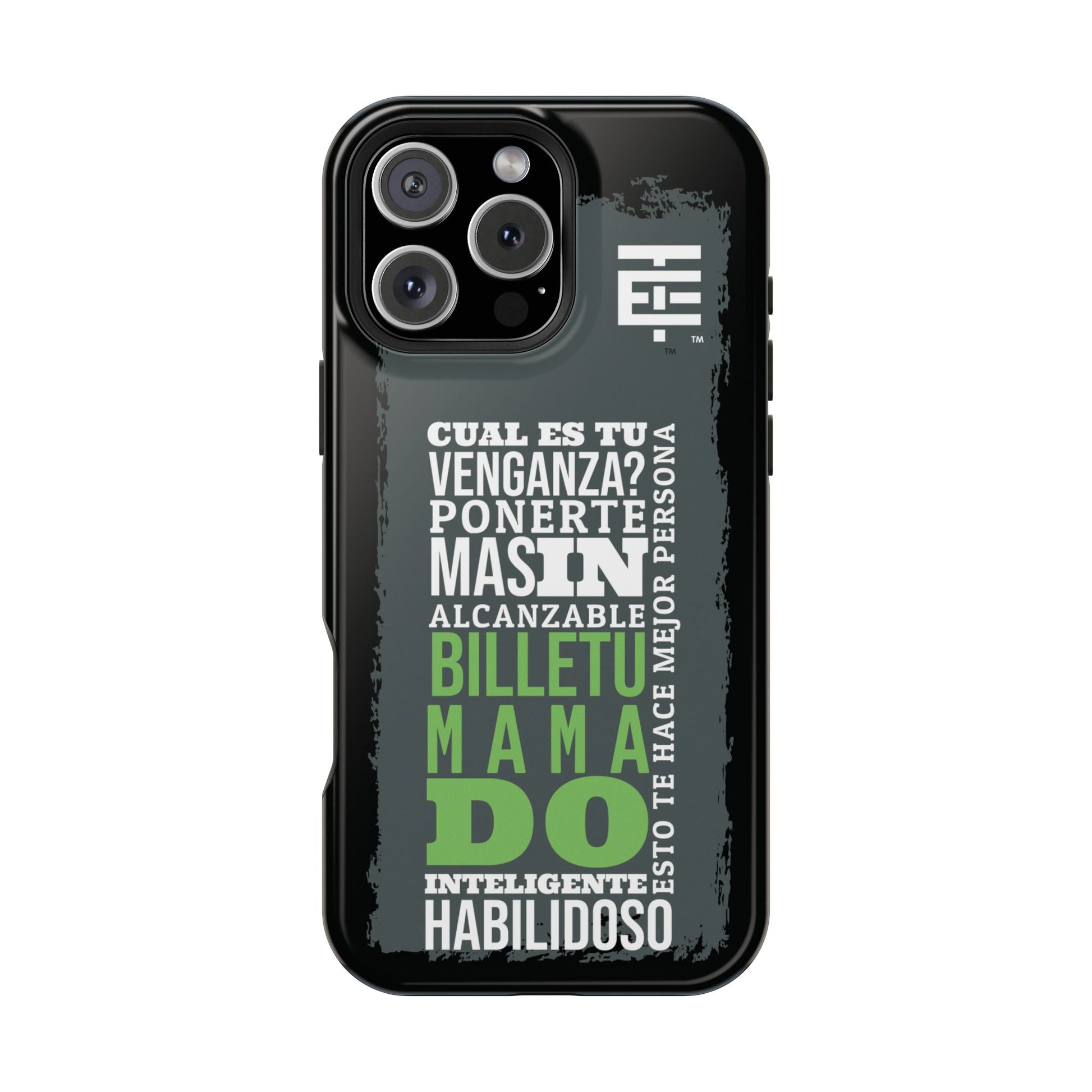 El Temach cases for Iphone and Samsung phones, with motivational phrase, in USA.