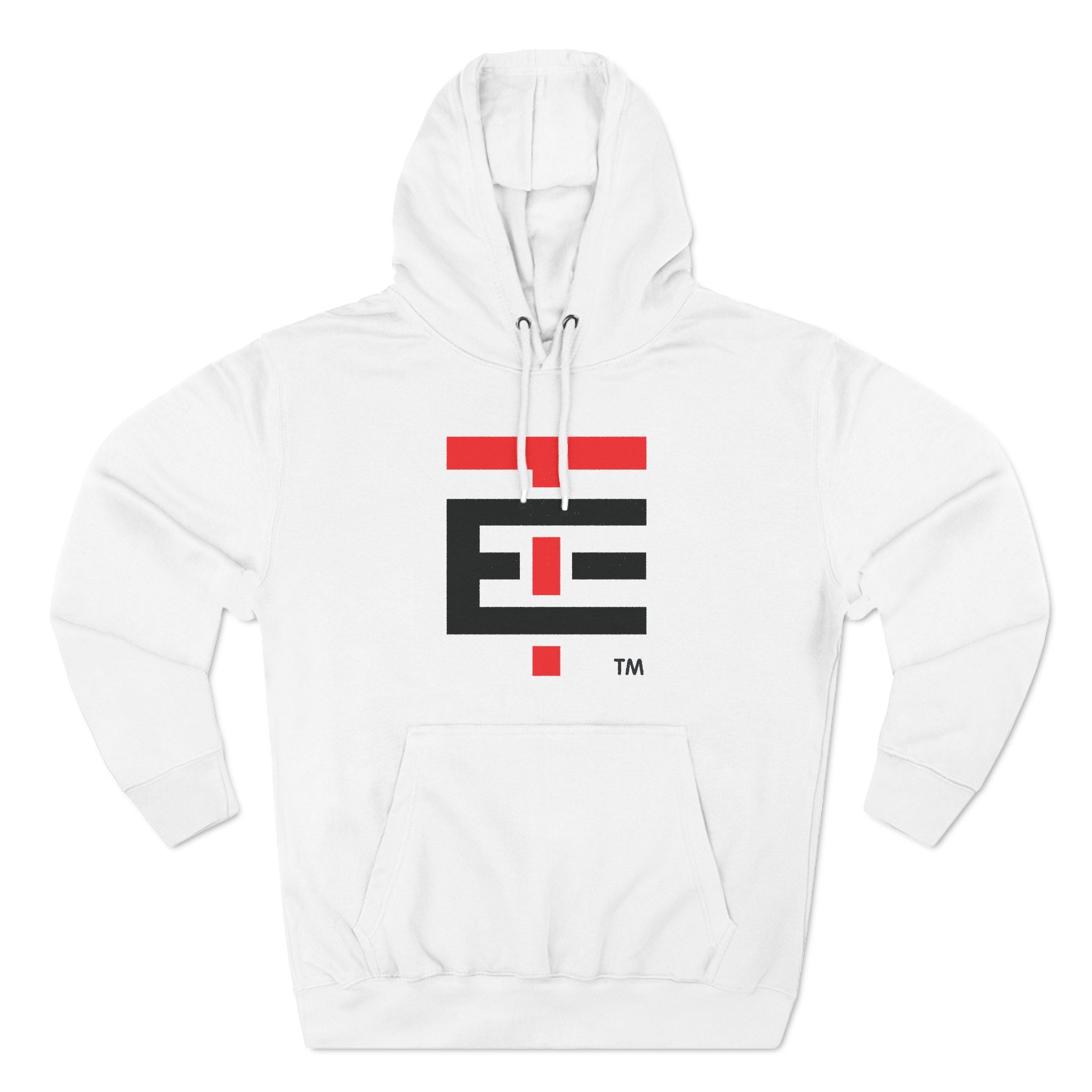 El Temach Hoodies, weaters, buzos, Men's black hoodie with bold red and white graphic logo, fleece-lined for warmth.