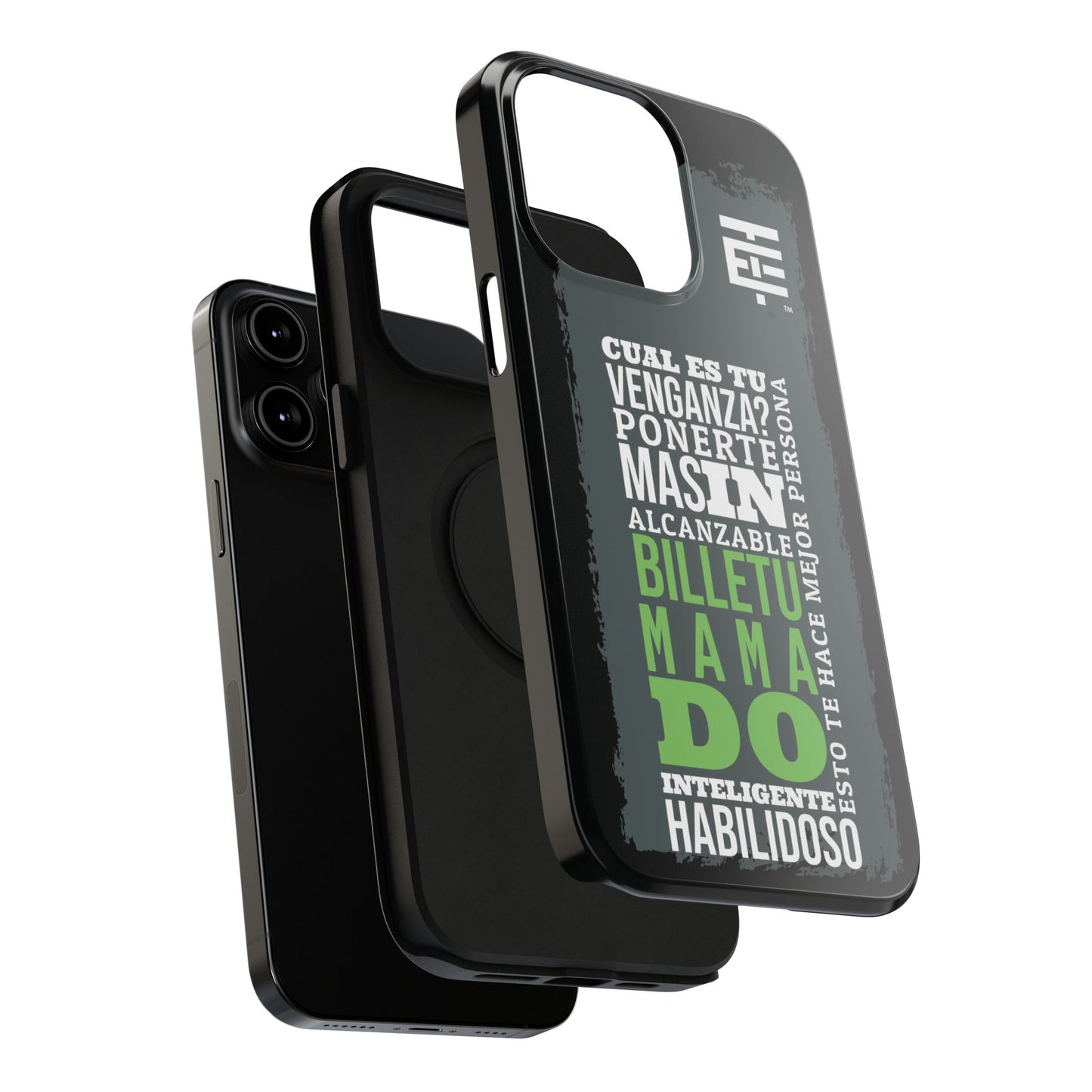 El Temach cases for Iphone and Samsung phones, with motivational phrase, in USA.