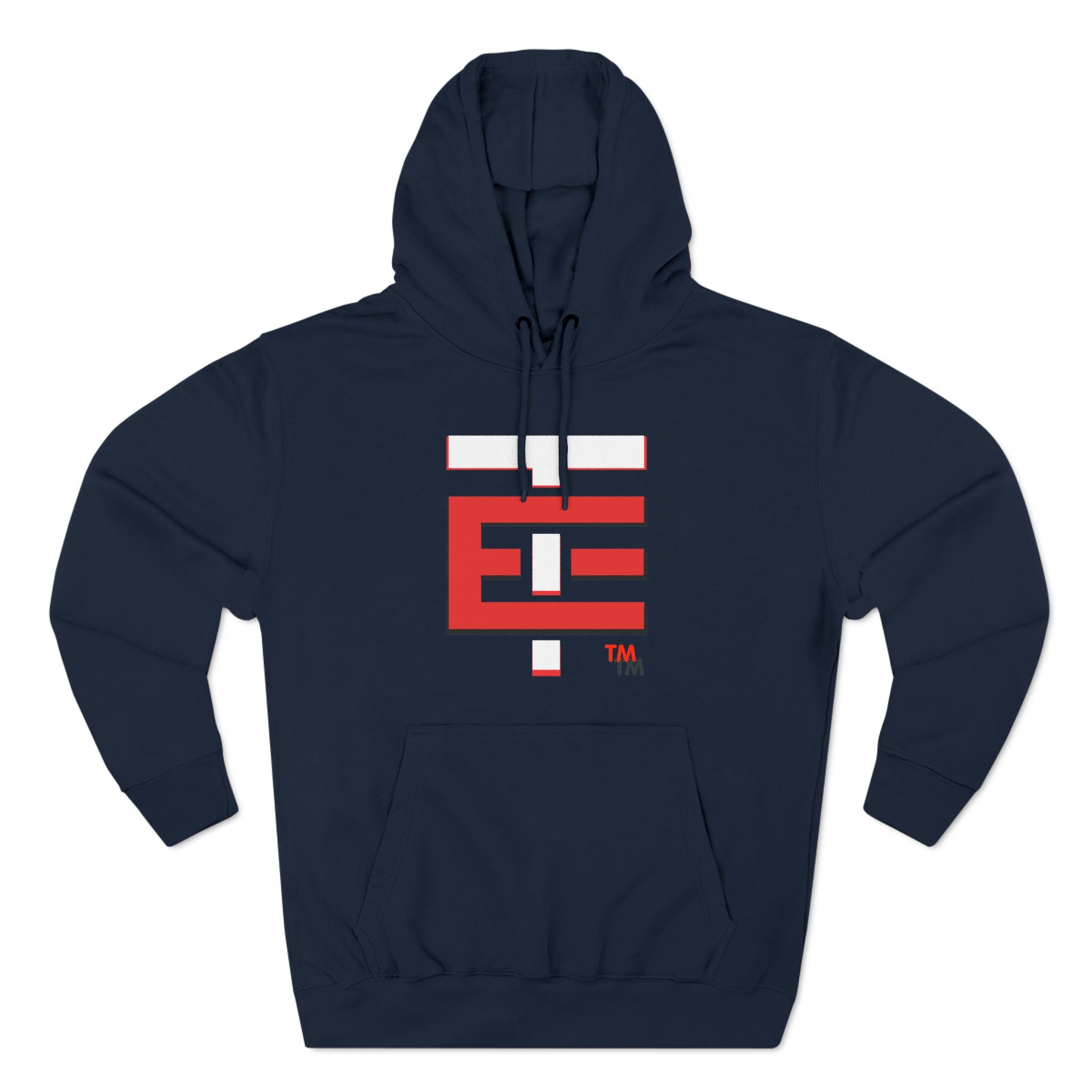 El Temach Hoodies, weaters, buzos, Men's black hoodie with bold red and white graphic logo, fleece-lined for warmth.