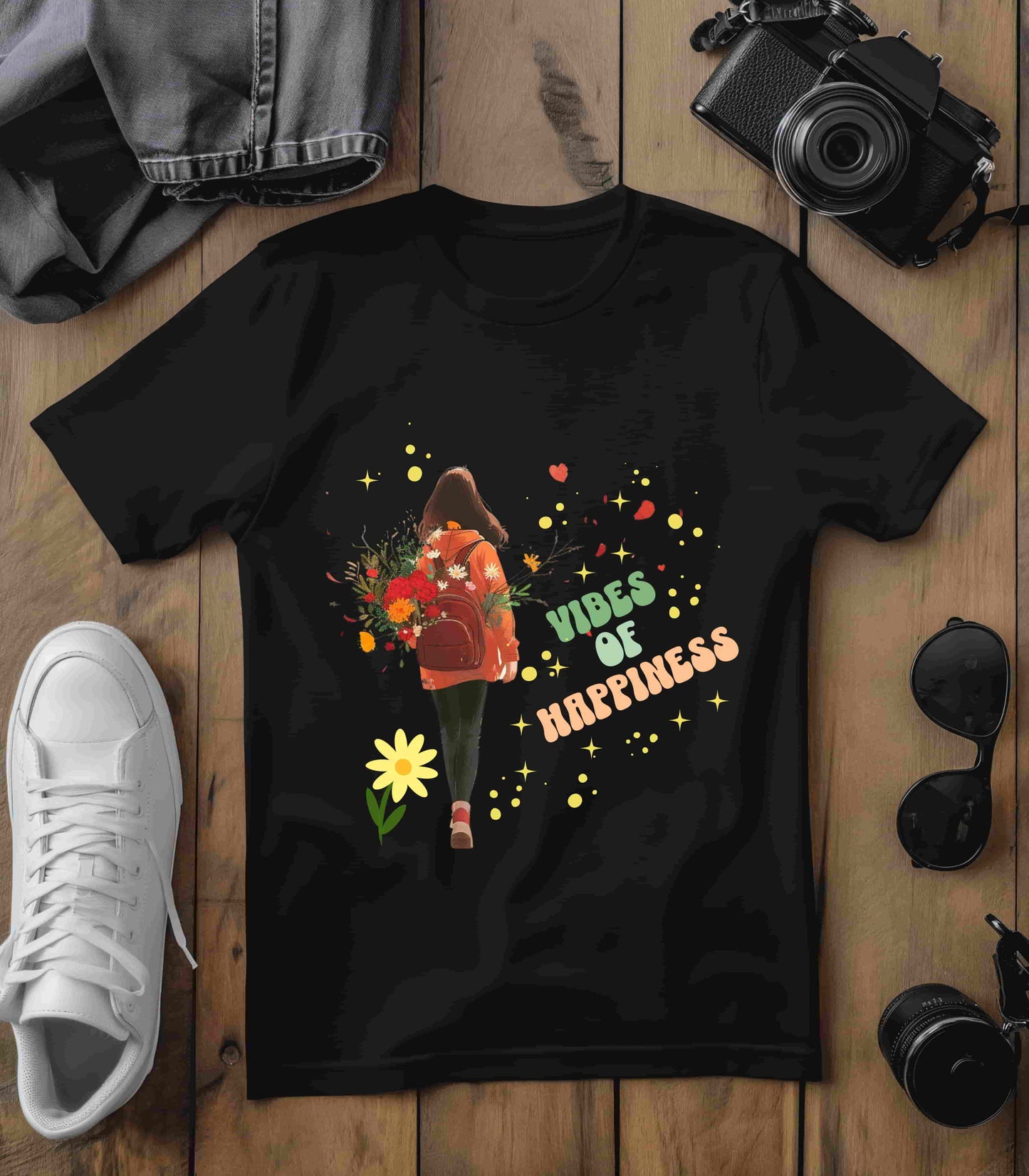 T-shirt-Flowers - Vibes of Happiness